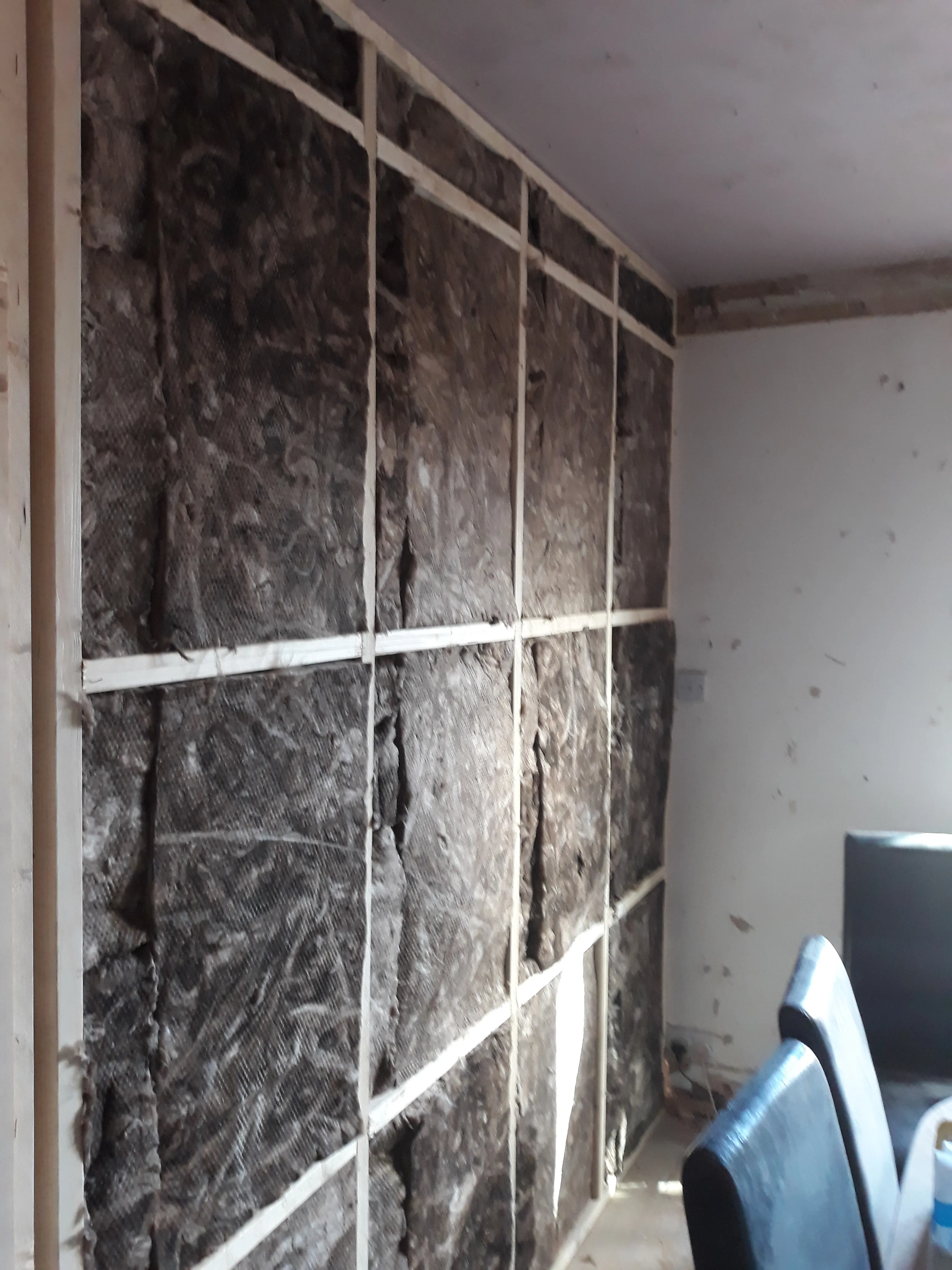 HMO conversion wall opened during insulation and structural works